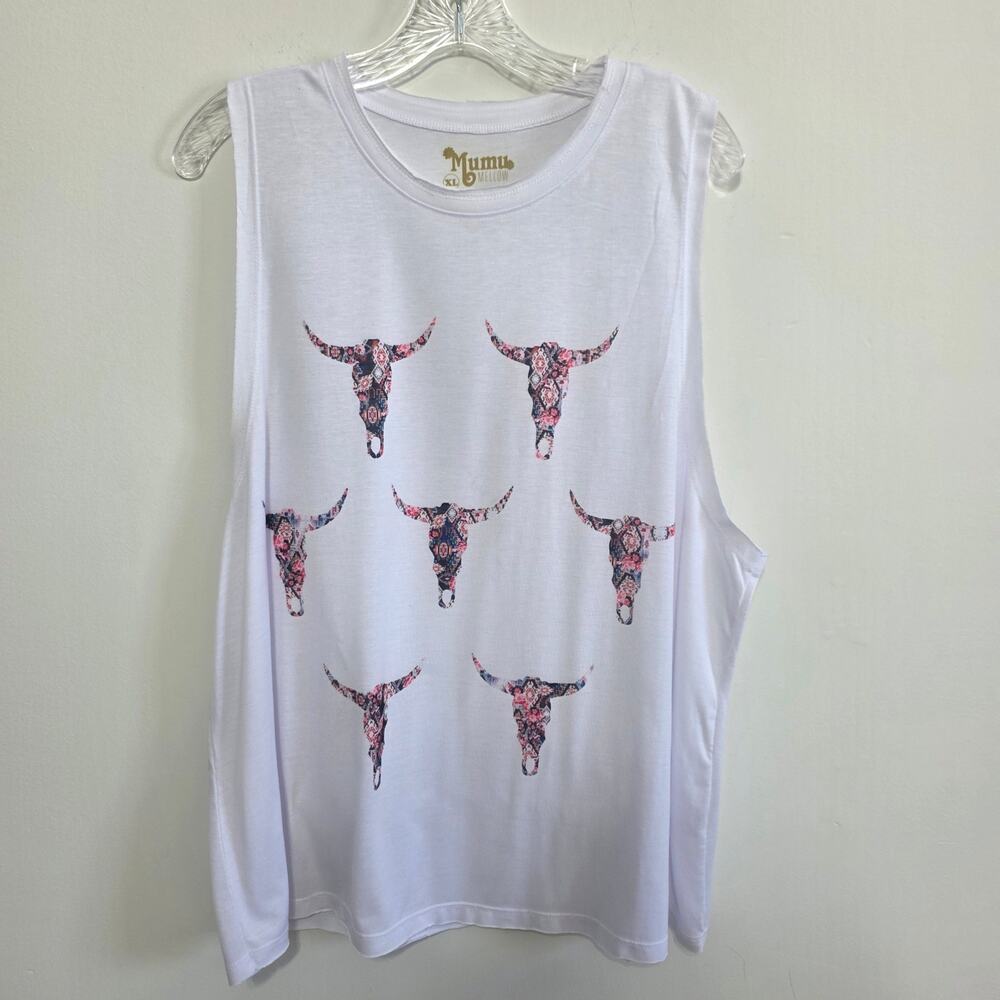 Show Me Your Mumu Womens Bull Tribe Mikey Muscle Tank Boho Festival Western XL